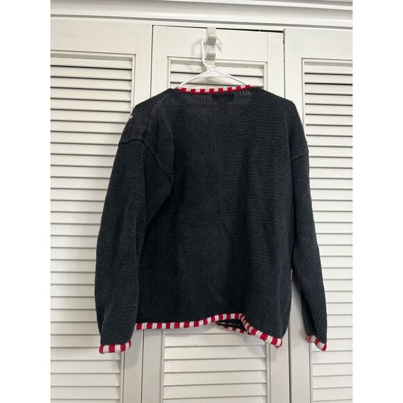 Studio Works Christmas Santa Full Zip Knit Sweater Sz: Large - Picture 3 of 4